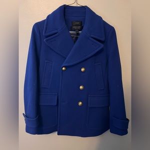 J. Crew stadium cloth pea coat NWOT